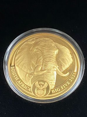 Big Five Series II - Elefant - 2021 - 1 oz Gold - Polierte Platte