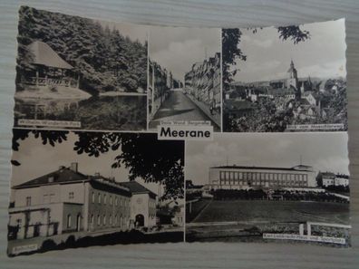 5954 Postkarte, Ansichtskarte -Meerane - Steile Wand, Karl Liebknecht Haus, Bahnhof