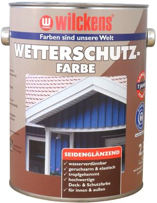 Wilckens 2,5l Wetterschutzfarbe Taubenblau Holzdeckfarbe Holzfarbe Anstrich