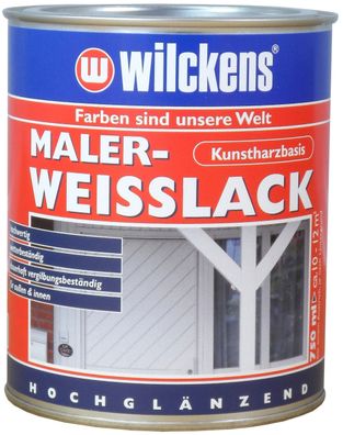 Wilckens 0,75l Maler Weisslack weiß hochglanz Holz Metall Lack Decklack