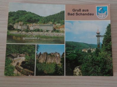 5973 Postkarte, Ansichtskarte - Bad Schandau-Teilansicht mit Fähre