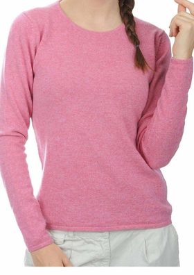 Balldiri 100% Cashmere Damen Pullover Rundhals 2-fädig rosa XL