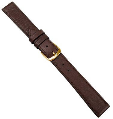 Herzog | Uhrenarmband XL-Länge 18mm braun Hirschleder genarbt Naht