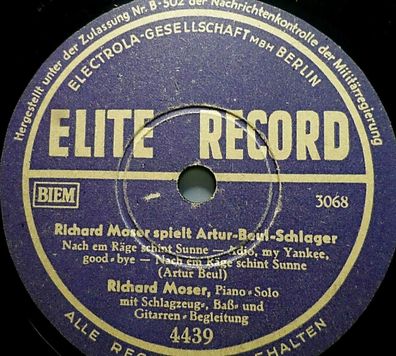 Richard MOSER "Richard Moser spielt Artur-Beul-Schlager" Elite 1939 10"