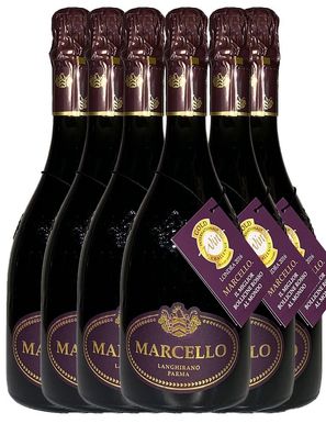 ARIOLA Marcello Lambrusco Gran Cru, Bester roter Spumante der Welt, 6 Flaschen