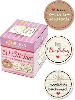 AVERY Zweckform ZDesign Sticker auf Rolle Happy Birthday Geburtstag 38mm 50 St