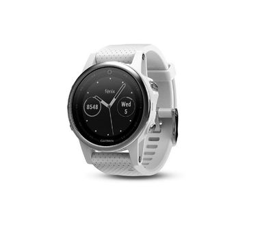 Garmin fenix 5S GPS Uhr, silber mit weißem Armband NEU OVP