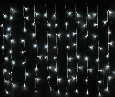 160er LED-Lichtervorhang Lichterkette Beleuchtung Innen und Außen Kaltweiß