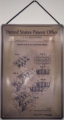 Blechschild mit Kordel 30 X 20 cm Lego