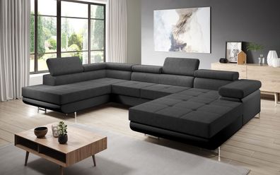 FURNIX Zante Couch Sofa Schlafsofa U-Form U-Sofa Schlaffunktion MA 1100 + OR 100