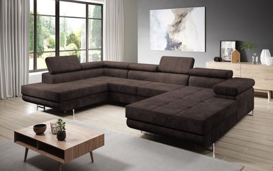 FURNIX Zante Couch Sofa Schlafsofa U-Form U-Sofa Schlaffunktion KR 06