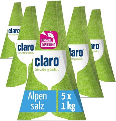 Claro ÖKO Hygiene-Salz mit Aktivsauerstoff 5x1kg - Spülmaschinensalz