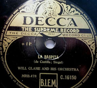 Otto Gerd Fischer & Will Glahe "Hoppla Hoppla Reiter / La Raspita" Decca 78rpm