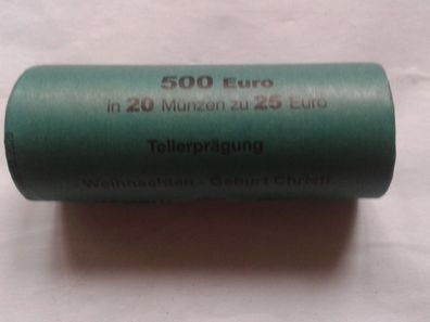 20 x 25 euro 2025 Rolle Weihnachten Heilige Drei Könige 999er Silber Tellerprägung