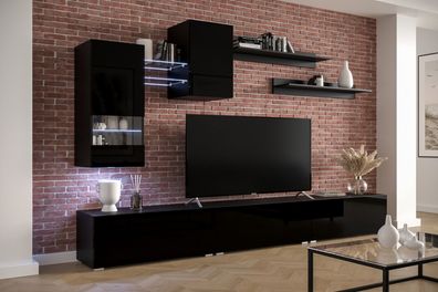 AN87 NEW Möbel für Wohnzimmer Wohnwand Mediawand Schrankwand Wohnschrank