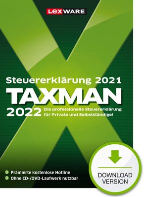 Lexware Taxman 2022 - Für das Steuerjahr 2021 - PC Download Version