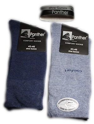 Panther Herren Socken Doppelpack ohne Gummi (39-42, jeans)