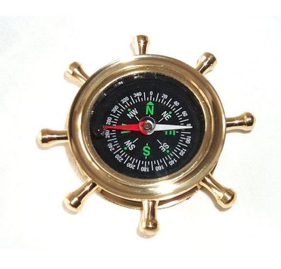 Marine Kompass Magnetkompass Dosenkompass mit Flugzeug Nadel Messing silbern 
