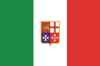 Aufkleber Fahne Flagge Italien mit Wappen in verschiedene Größen