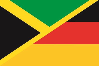 Aufkleber Fahne Flagge Jamaika-Deutschland in verschiedene Größen