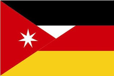 Aufkleber Fahne Flagge Jordanien-Deutschland in verschiedene Größen