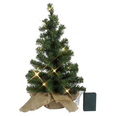 Mini-Weihnachtsbaum künstlich mit 20er LED Lichterkette warmweiß 60cm 600-55