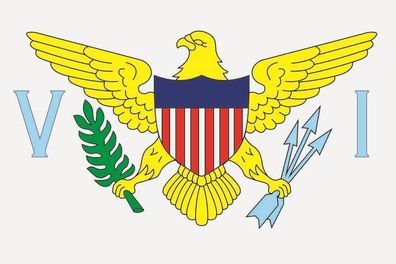 Aufkleber Fahne Flagge Jungfern Inseln USA in verschiedene Größen