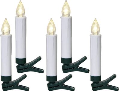 LED Kerzen aussen 10er weiß warmweiß kabllos mit Fernbedienung 13cm 003-50-1