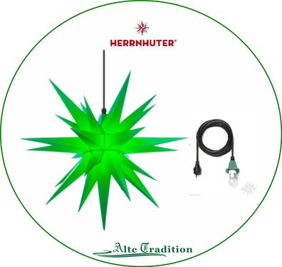 Herrnhuter Stern 68 cm Außenstern A7 grün inkl 5m Kabel und LED