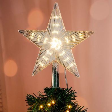 HI Stern mit Lauflichteffekt ca. 21 cm für die Tannenbaumspitze 54354