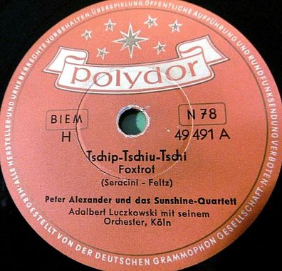 Peter Alexander "Cara mia / Tschip-Tschiu-Tschi" Polydor 78rpm 10"