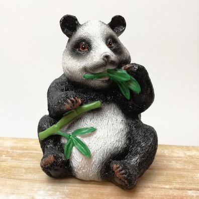 Deko Panda mit Bambus 7x9x7cm Geschenkidee Tierfigur Tierdeko