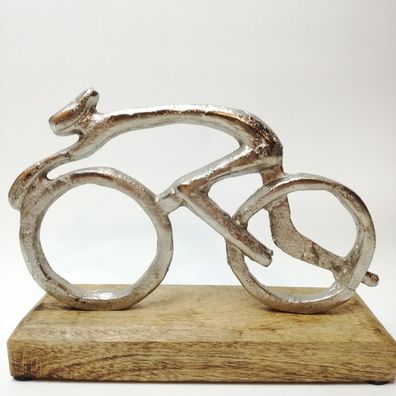 Skulptur Radler 20cm Metall Holz Exner Fahrrad Dekoration Biker
