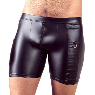 Herren Radler M L XL 2XL mit Taschen Zip matter Wetlook Shorts Unterhose "Rocco"
