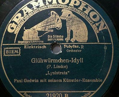 PAUL GODWIN "Leuchtkäferchens Stelldichein (Eine nächtliche Serenade)" 10" 1928