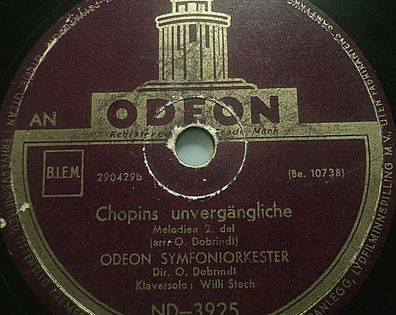 Otto Dobrindt "Chopins unvergängliche - Melodien" Odeon 78rpm 10"
