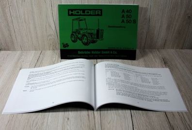 Holder Betriebsanleitung Traktor A40 A50 A50S