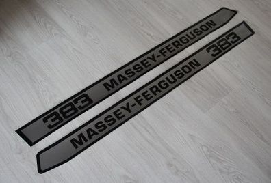 Massey Ferguson Traktor 383 Aufkleber schwarz/ silber