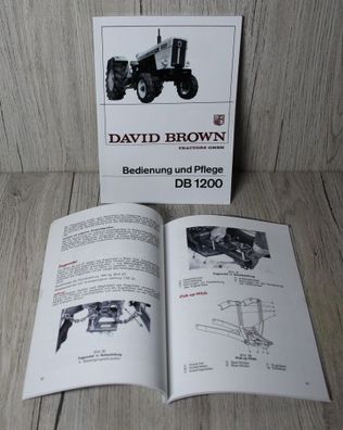 David Brown Bedienungsanleitung Betriebsanleitung Traktor DB1200