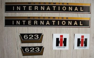 IHC International 623 Aufkleber gold klein