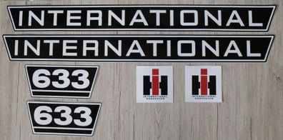IHC International 633 Aufkleber schwarz weiss groß