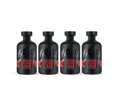 Hardkorn 4er Set Wassermelonen Likör 4x 0,5L (20% Vol) von Sophia Thomalla - [E