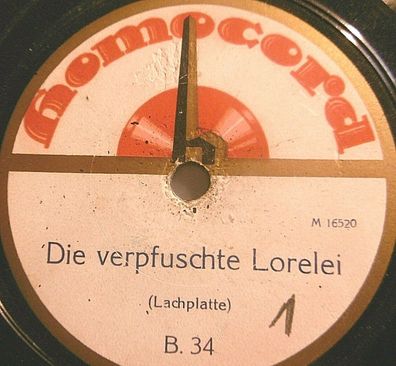 Orchester / Lachplatte "American Patrol / Die verpfuschte Lorelei" Homocord 1925