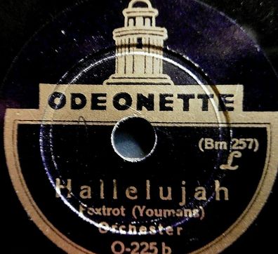 Orchester "Hallelujah / Eine schöne weiße Chrysantheme" Odeonette 78rpm 15 cm