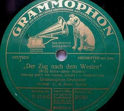 Orchester "Der Zug nach dem Westen - Sonntag geh´n wir tanzen, Schatz" 1927 10"