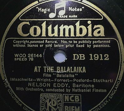 NELSON EDDY "Song Of The Volga Boatman / Balalaika" Columbia 1939 78rpm 10"