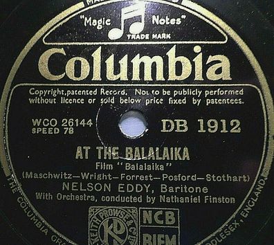 NELSON EDDY "Song Of The Volga Boatman / Balalaika" Columbia 1939 10" 78rpm