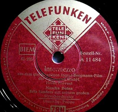 NOUCHA DOINA "Intermezzo / Poéme" Telefunken 78rpm 10"