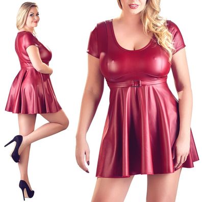 Plus Size Sexy Mini-Kleid L XL 2XL 3XL 4XL Damen Minikleid Übergröße Rot "April"