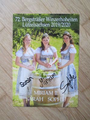 72. Bergsträßer Winzerhoheiten 2019/2020 Miriam II., Sarah, Sophie - hands Autogramme